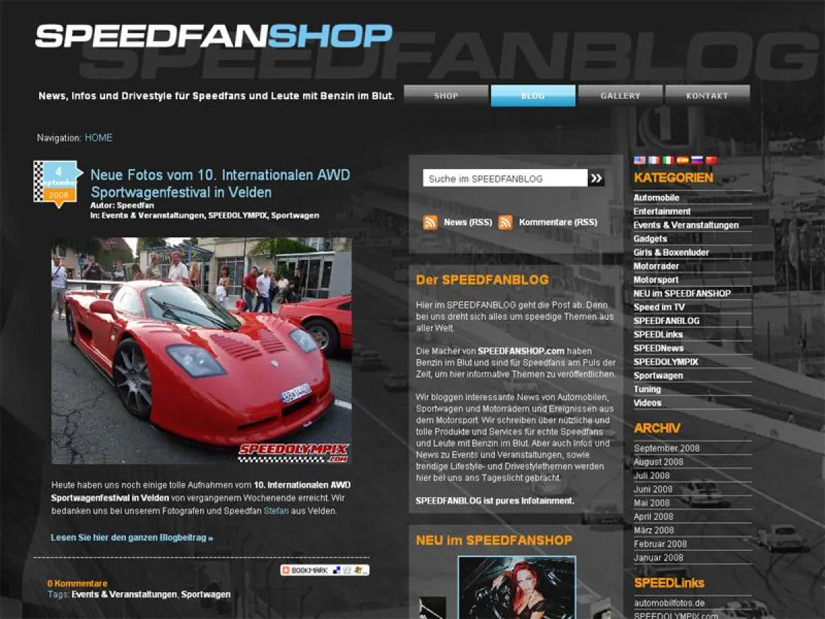 Der SPEEDFANBLOG - News, Infos und Drivestyle für Speedfans und Leute mit Benzin im Blut