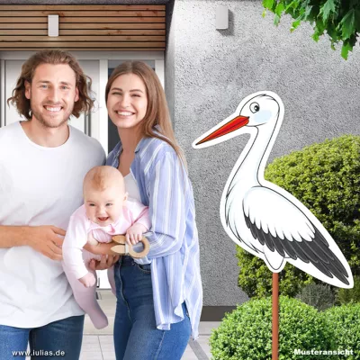 Bild: Der Storch zur Geburt von iulias.de – Tradition und Freude perfekt kombiniert