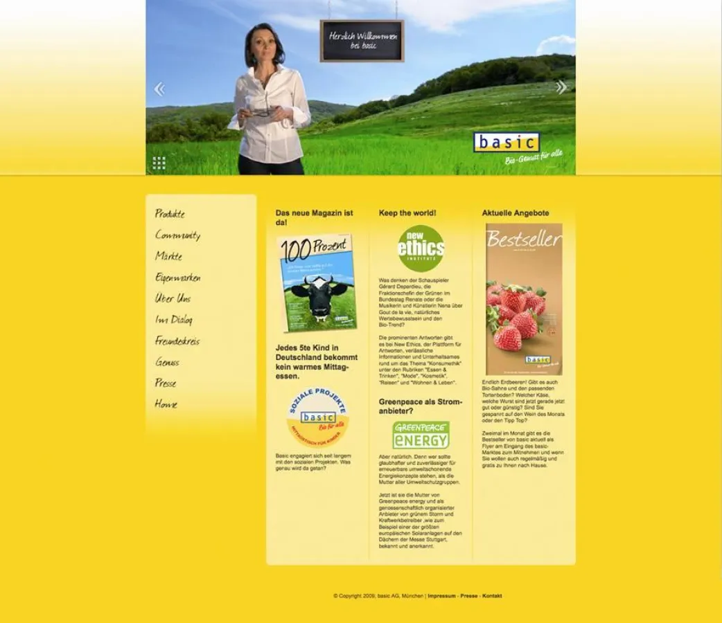 Website der basic AG