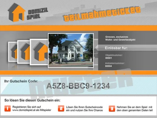 Bild: Neue Gutscheinfunktion bei Domizilspiel – Kostenlos registrieren und gewinnen
