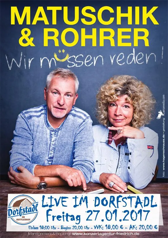 Matuschik & Rohrer live im Dorfstadl Buttlerhof Traubing am 27.01.2017