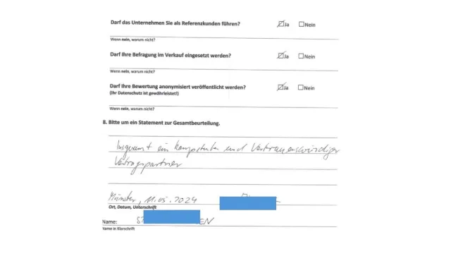 Bild: Rückläufer aus Kundenbefragungen sind ideale Quelle für Qualitätsauftritt im Handwerk