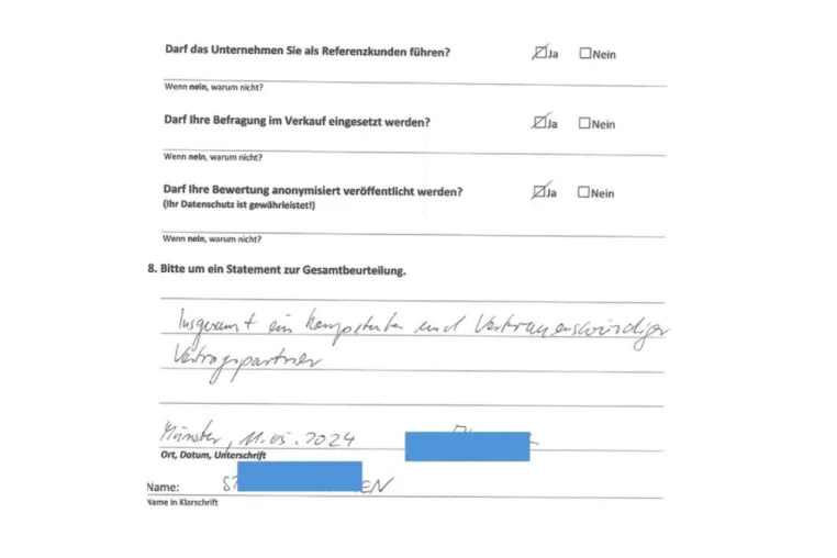 Bild: Rückläufer aus Kundenbefragungen sind ideale Quelle für Qualitätsauftritt im Handwerk