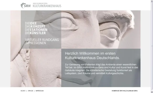 Kulturkrankenhaus.de: cyperfection inszeniert das SRH Wald-Klinikum Gera auch online als Gesamtkunstwerk Bild: Kulturkrankenhaus.de: cyperfection inszeniert das SRH Wald-Klinikum Gera auch online als Gesamtkunstwerk