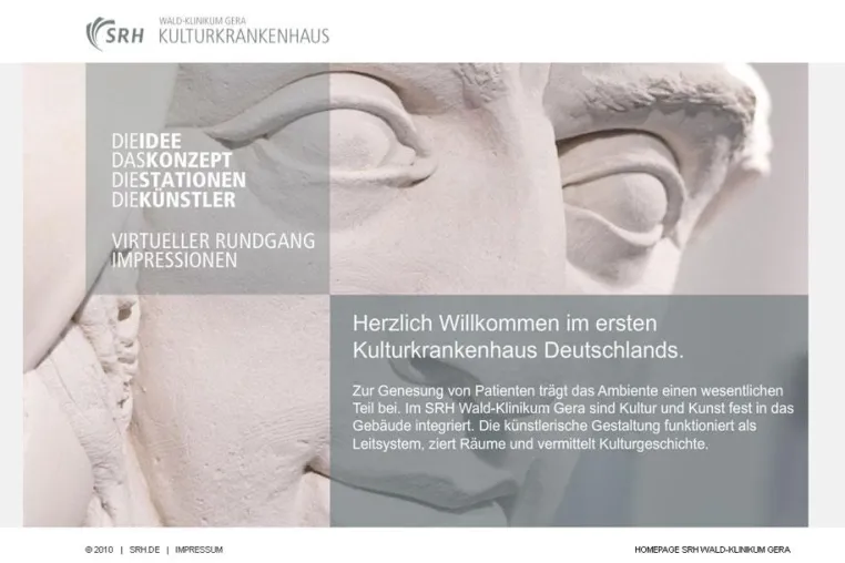 Bild: Kulturkrankenhaus.de: cyperfection inszeniert das SRH Wald-Klinikum Gera auch online als Gesamtkunstwerk