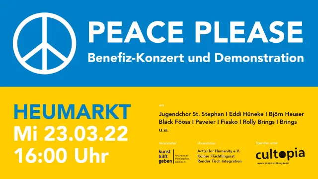 Bild: Kölner Friedensversammlung PEACE PLEASE für Ukraine-Kriegsopfer & Flüchtlinge 