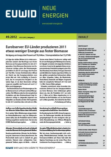 Bild: Eurobserver: EU-Länder produzieren 2011 weniger Energie aus fester Biomasse