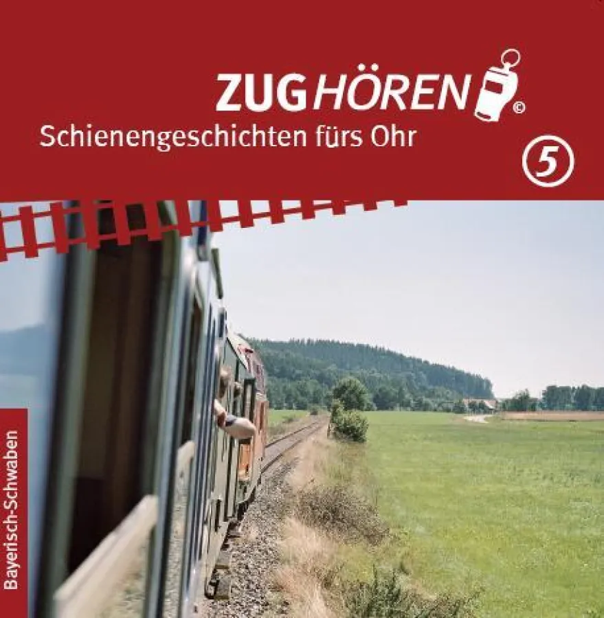 Das Eisenbahn-Hörbuch ZUGhören unterwegs auf Gleisen der Staudenbahn in Bayerisch-Schwaben.