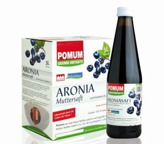Neu in Reformhäusern: Aronia-Muttersaft unter der Marke „Pomum“ erhältlich Bild: Neu in Reformhäusern: Aronia-Muttersaft unter der Marke „Pomum“ erhältlich