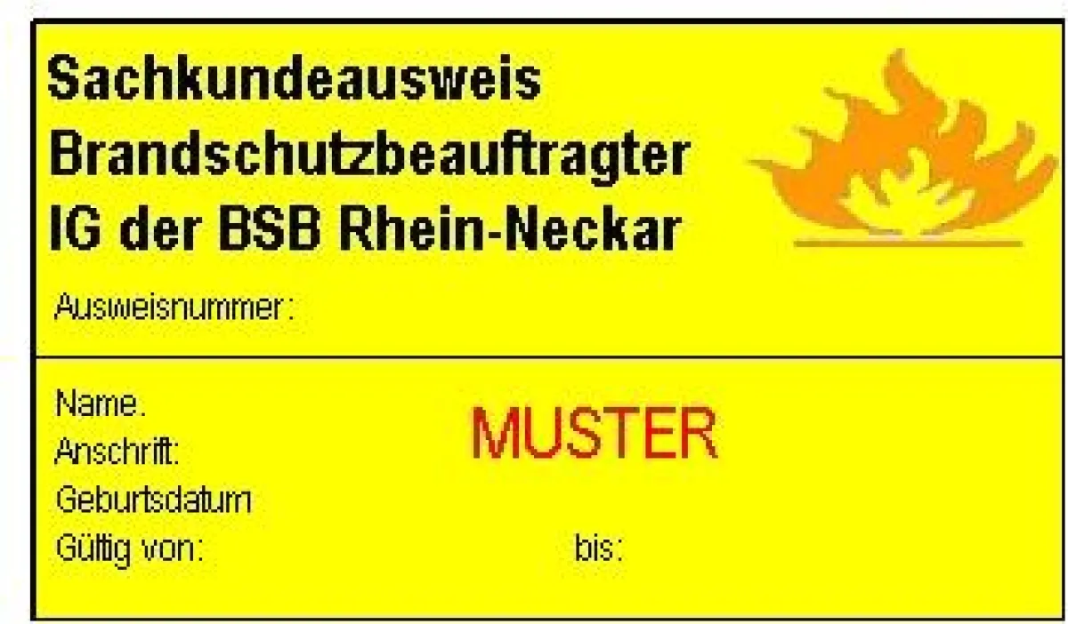 Bild Sachkundeausweis Brandschutzbeauftragter