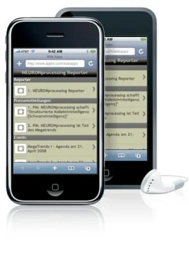 Der NEURONprocessing Reporter erstmals auf dem iPhone und iPod touch Bild: Der NEURONprocessing Reporter erstmals auf dem iPhone und iPod touch