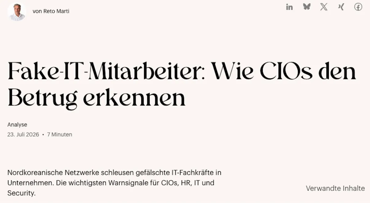 Fake-IT-Mitarbeiter: Warum ein einmaliger Background-Check nicht mehr reicht (© Validato AG)