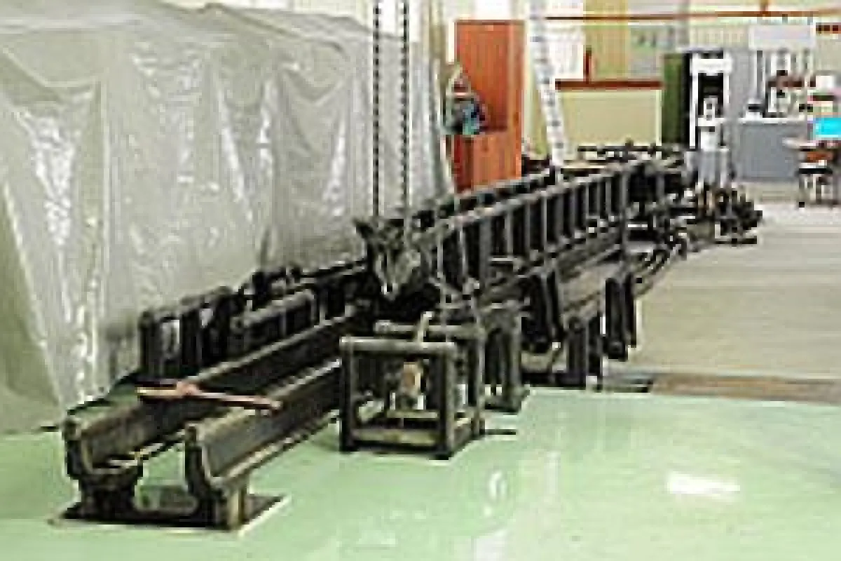 Horizontale hydraulische Zug-Prüfmaschine Baujahr 1876