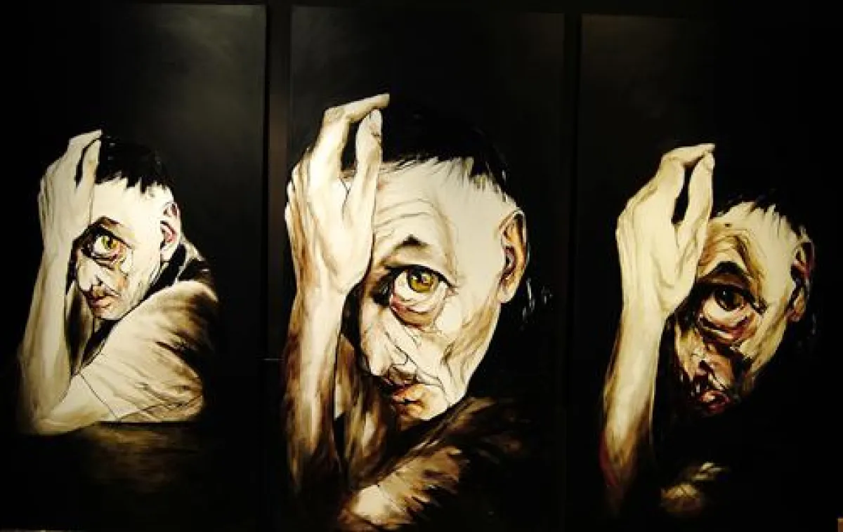 Victor Dolz, Ohne Titel, Öl auf Leinwand, je 195 x 100 cm ©Victor Dolz/ 100 kubik. 2014