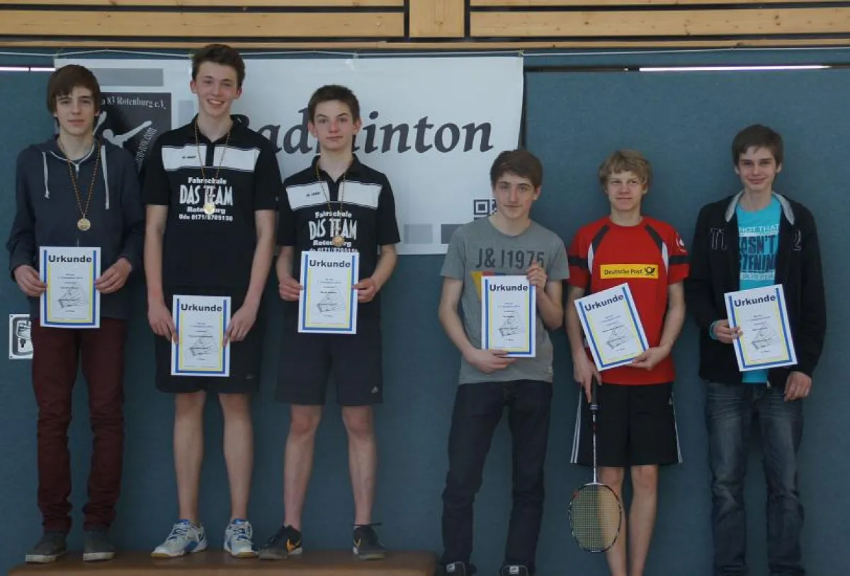 JE U17 von links: Hendrik Rösler / Yannick Rohdenburg / Marek Nehrke / Tim Anders / Tobias Brunckhor