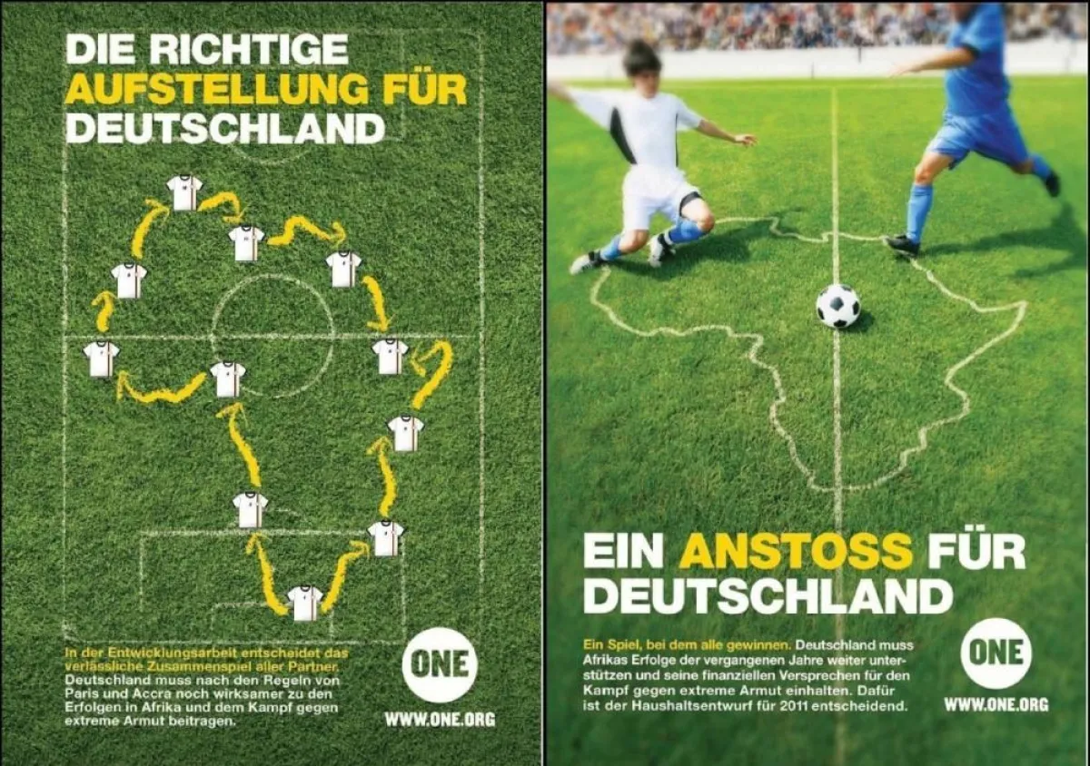 Mit Plakaten im politischen Berlin drängt die Organisation ONE während der Haushaltsverhandlungen auf gegebene Versprechen für mehr und bessere Entwicklungspolitik.