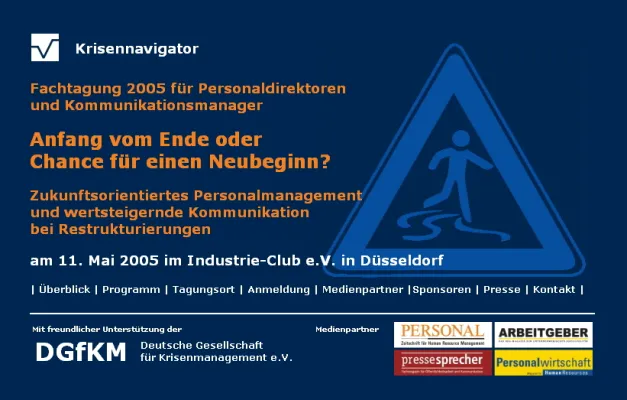 Bild: Düsseldorfer Personalmanager und Kommunikationsverantwortliche diskutieren am 11. Mai 2005 im Düsseldorfer Industrie-Club e.V. über Strategien für erfolgreiche Restrukturierungen