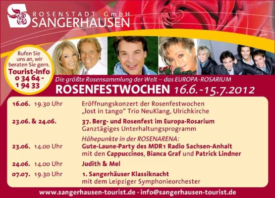 Bild: Berg- und Rosenfestwochen 2012 im Europa-Rosarium Sangerhausen