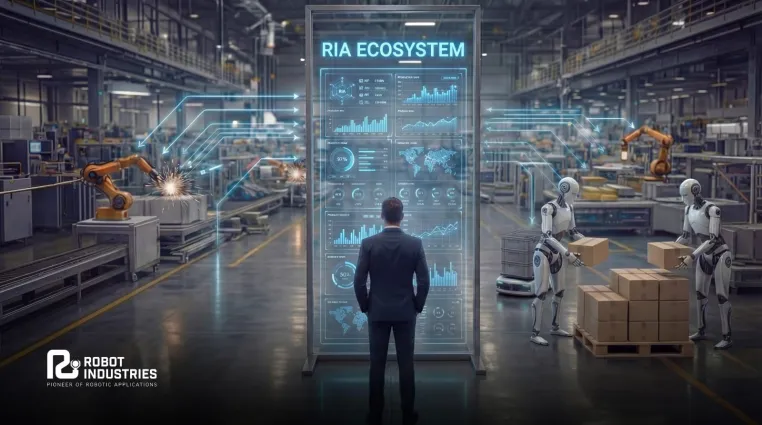 Bild: Robot Industries stellt RiA Ecosystem Manager für die code-freie Steuerung heterogener Roboterflotten vor