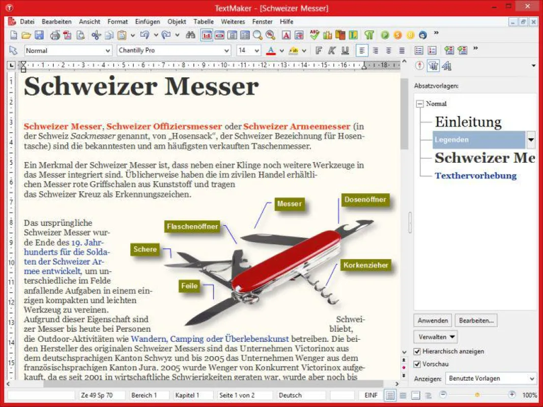 Schweizer Taschenmesser: SoftMaker Office Professional hat den Duden Korrektor integriert.