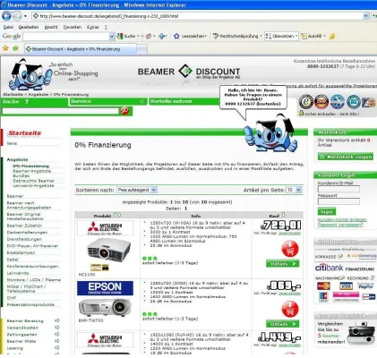 0% Finanzierung ab sofort für ausgewählte Projektoren bei Beamer-Discount.de Bild: 0% Finanzierung ab sofort für ausgewählte Projektoren bei Beamer-Discount.de