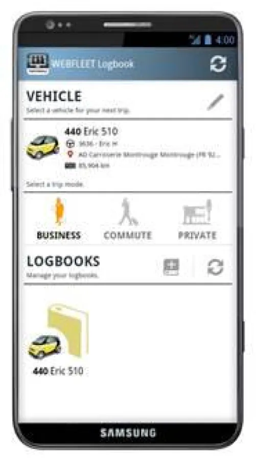 Die TomTom WEBFLEET App. Bild: TomTom