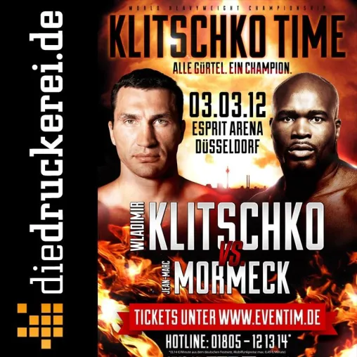 diedruckerei.de ist Ringsponsor beim WM-Kampf Klitschko versus Mormeck Bild: diedruckerei.de ist Ringsponsor beim WM-Kampf Klitschko versus Mormeck