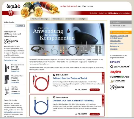 Versandhändler dicado präsentiert neue Website mit hochwertigen Hifi- und Home Cinema-Produkten Bild: Versandhändler dicado präsentiert neue Website mit hochwertigen Hifi- und Home Cinema-Produkten