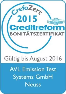 Bild: AVL Emission Test Systems erhält auch in 2015 das Bonitätszertifikat 'CrefoZert' der Creditrefom