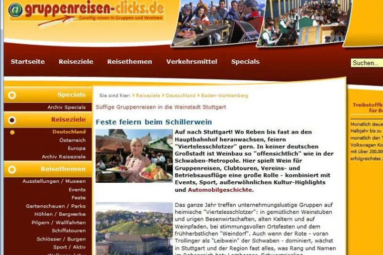 Bild: Boxenstopps für Vereins- und Betriebsausflüge bei Wein und Benzin - Stuttgart ingruppenreisen-clicks.de