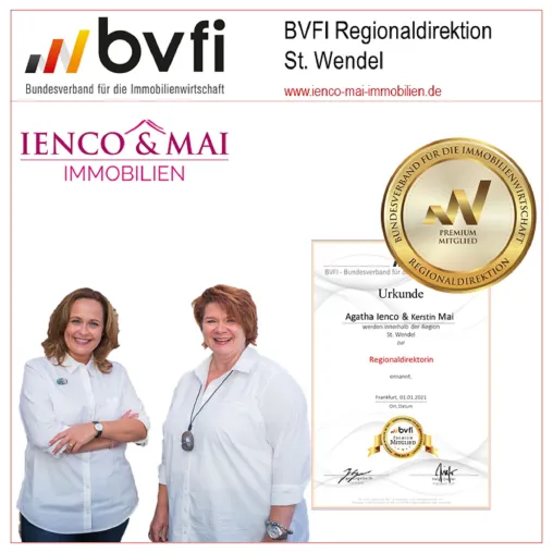 IENCO & MAI IMMOBILIEN neue Regionaldirektion des BVFI in St. Wendel Bild: IENCO & MAI IMMOBILIEN neue Regionaldirektion des BVFI in St. Wendel