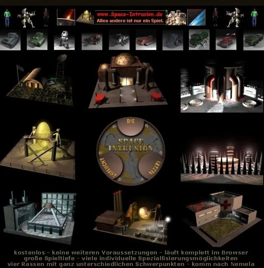 Space-Intrusion verfügt über eine sehr große Anzahl detaillierte und hochwertiger Gebäude- und Robotergrafiken.