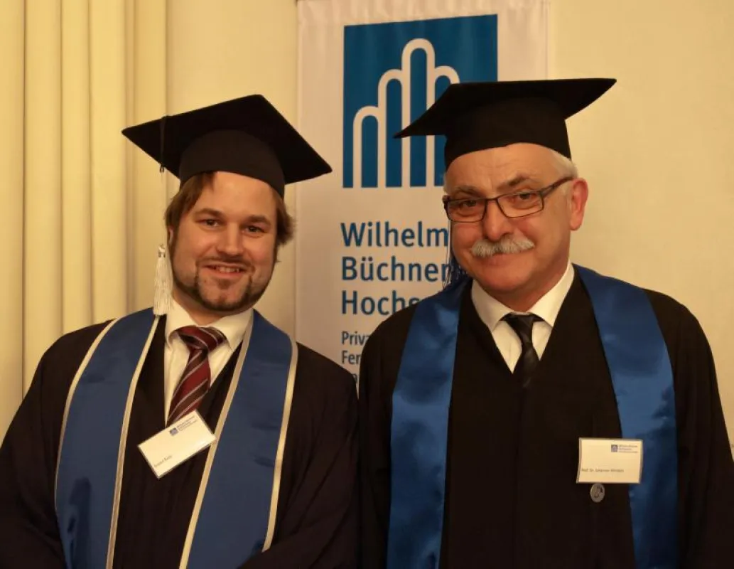Börje-Holmberg-Preisträger Roelof Berg, Hochschulpräsident Prof. Dr. Johannes Windeln (v.l.)