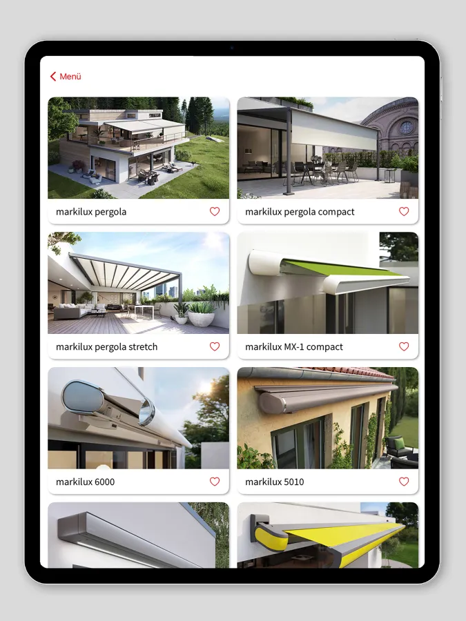 Mit der AR App von markilux kann man seine Wunschmarkise schnell und einfach konfigurieren. (© markilux)