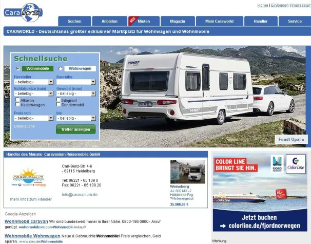 Bild: Caraworld.de erreicht Besucherrekord in 2012