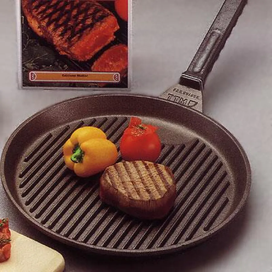 Massive Grillpfanne mit plangedrehtem Boden