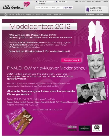 Plussize-Modelcontest von Ulla Popken: Online-Voting entscheidet über Finalisten Bild: Plussize-Modelcontest von Ulla Popken: Online-Voting entscheidet über Finalisten