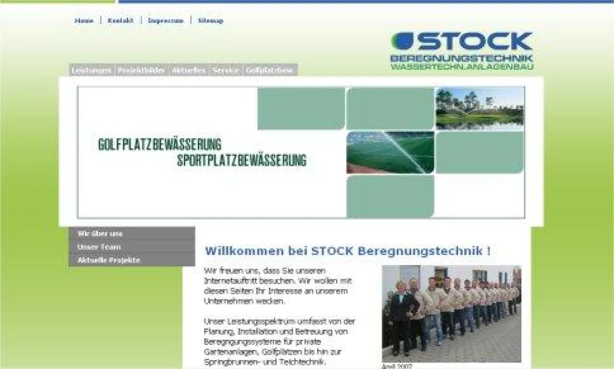 Website der Firma Stock