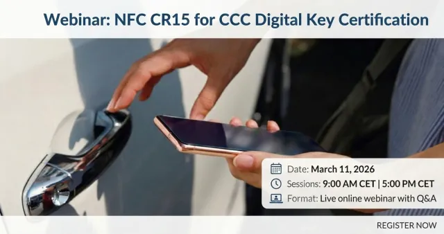 Webinar zu NFC im Automotive-Umfeld und CCC Digital Key Bild: Webinar zu NFC im Automotive-Umfeld und CCC Digital Key