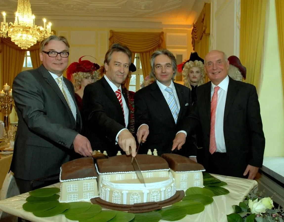 Oberbürgermeister J. Nimptsch und Gastgeber Rudolf von Borries, Christoph von Borries, Michael Stern