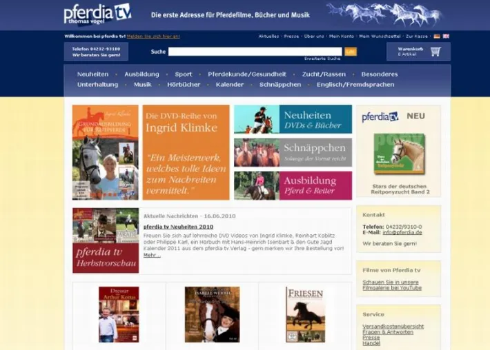 Magento-Shop für Pferdeliebhaber Bild: Magento-Shop für Pferdeliebhaber