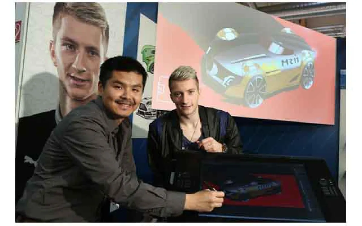 Hot Wheels Präsentation mit Ryu und Marco Reus (von links, Foto: LOOP LIGHT)