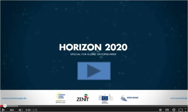 Bild: Horizon 2020 - Chancen für kleine und mittlere Unternehmen (KMU) - NRW.Europa-Animationsfilm