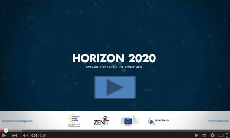 Bild: Horizon 2020 - Chancen für kleine und mittlere Unternehmen (KMU) - NRW.Europa-Animationsfilm