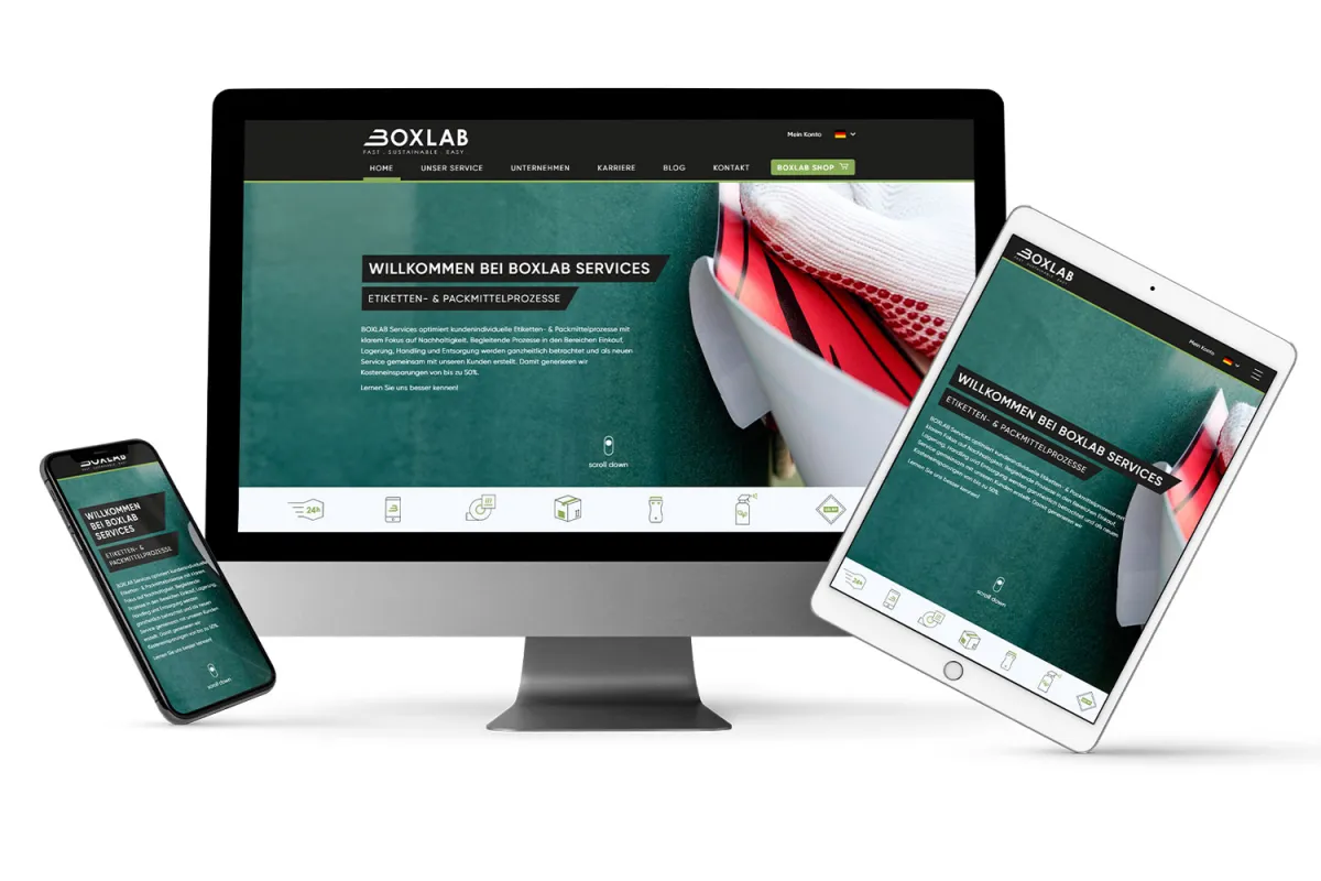 BOXLAB Services GmbH Website Relaunch - Responsive Design (© 2022 - BOXLAB Services GmbH)