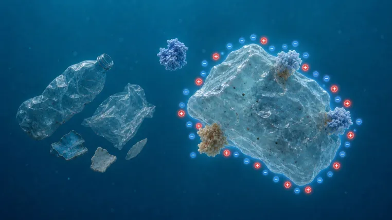 Bild: Elektrische Ladung des Nanoplastiks: Warum es anders als Plastikmüll wirkt