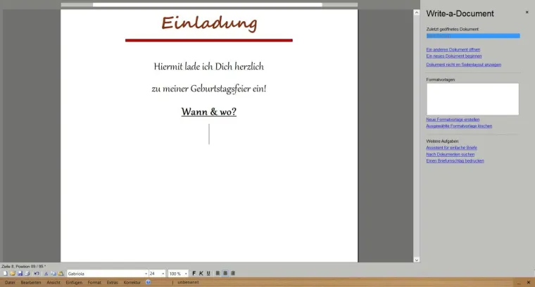 Bild: Write-a-Document 5.5: Textverarbeitung in neuer Version erschienen
