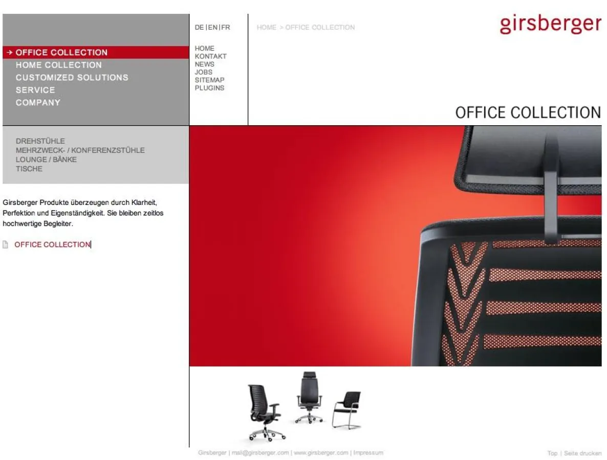 Screenshot www.girsberger.com