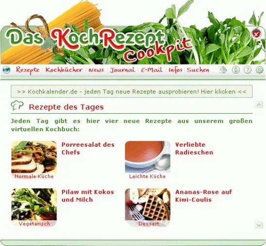 Bild: Mit dem "Cookpit" alles im Blick: Täglich neue Rezepte, Nachrichten, Wetter und mehr