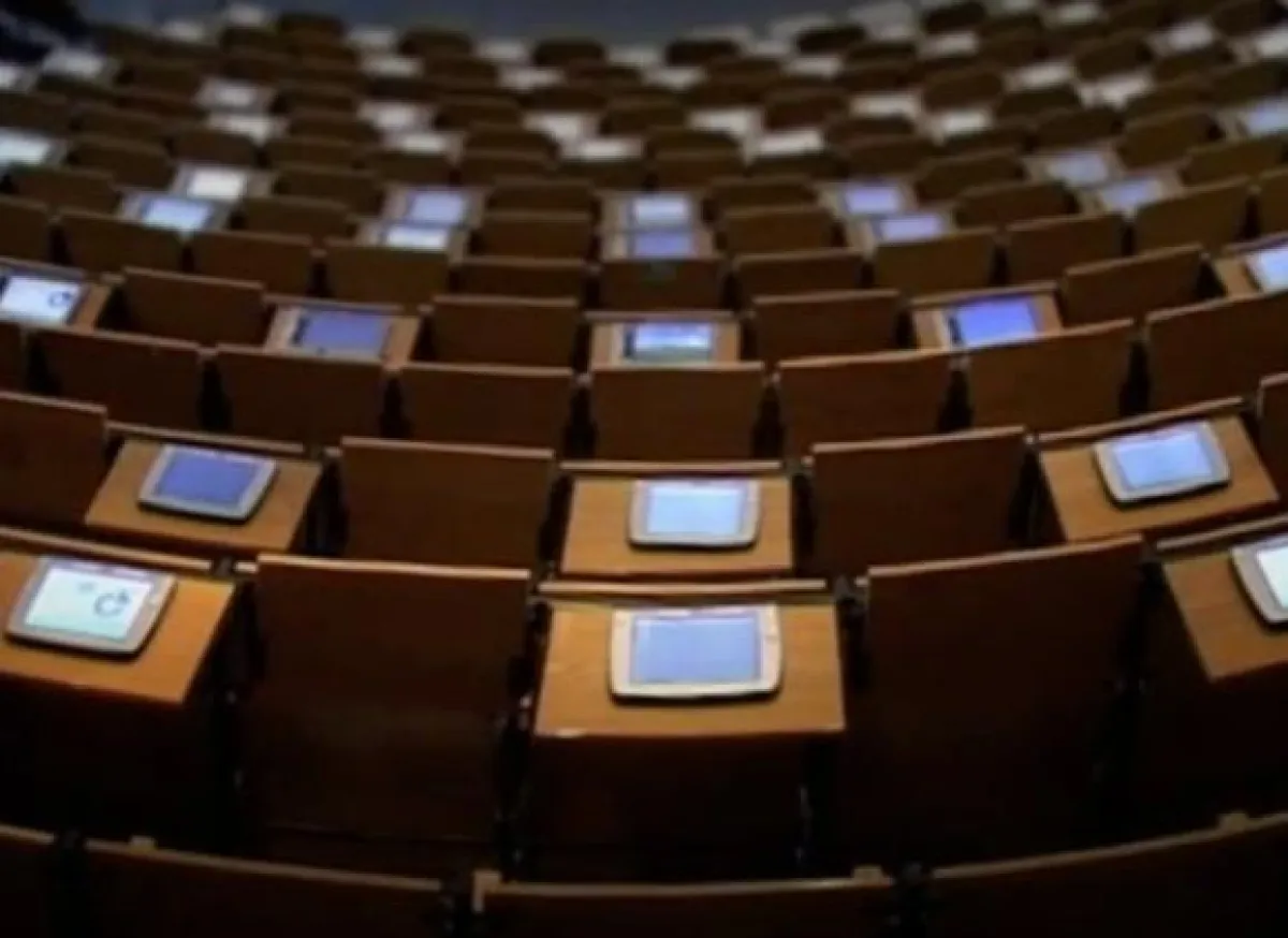 Hörsaal der MHH mit Tablet-PCs